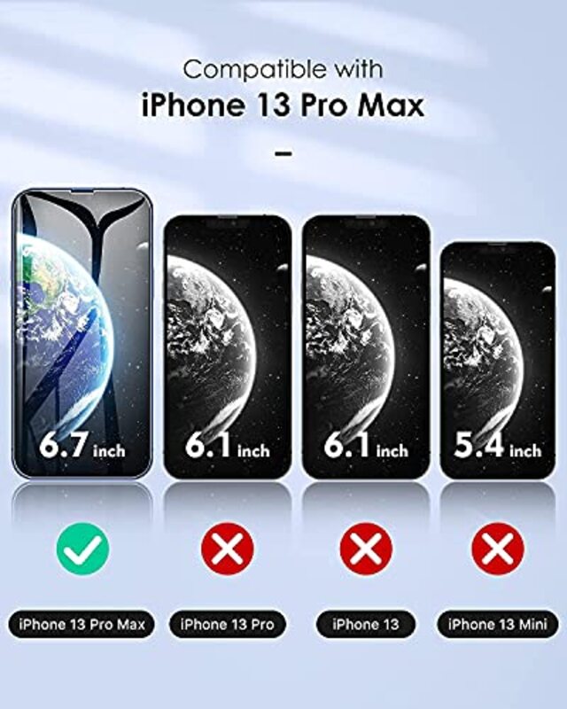 Margoun Apple iPhone 13 Pro Max Super Shieldz Scratch Resistant Tempered Glass Screen Protector, Clear