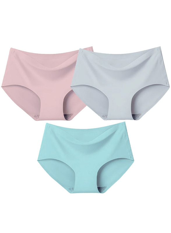 Margoun 3 Packs Women's Small Size Underwear Silk Women Lingerie Seamless Women High Rise Underwear Multicolour/Size(in):S (Waist 19'') - MGU01