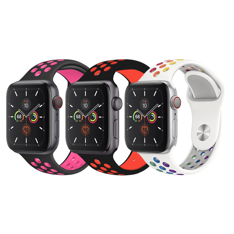 CATANES 3 Pack For Apple Watch 49mm 45mm 44mm 42mm Silicone Sport Band Nike Strap Compatible With iWatch Series Ultra/8/7/SE/6/5/4/3/2/1-N07
