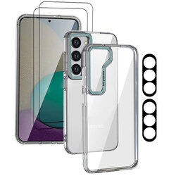 MARGOUN 5 Packs For Samsung Galaxy S23 Clear Case With 2 Screen Protectors and 2 Camera Lens Protectors/Green