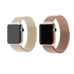 Margoun Stainless Steel Magnetic Band for Apple Watch 41mm/40mm/38mm, 2 Piece, Beige/Gold