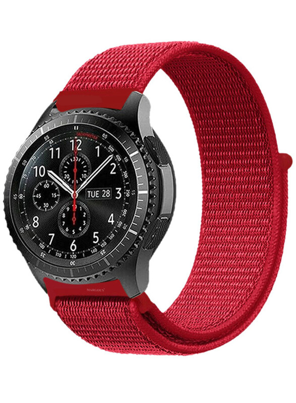 MARGOUN 22mm Nylon Strap,Compatible with Huawei GT/Huawei GT2 (46mm) /Huawei GT2 Pro/Samsung Galaxy Watch (46mm) and Galaxy Watch 3 (45mm) Sport Wristband Strap Hot Red