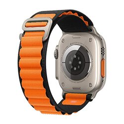 Margoun Nylon Alpine Sport Loop Watch Band for Apple iWatch Series 8/Ultra/7/SE/6/5/4/3/2/1 49mm/45mm/44mm/42mm, Orange