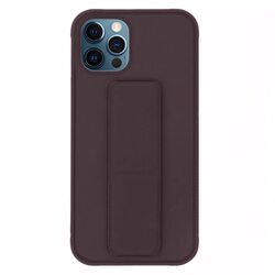 Margoun Apple iPhone 11 Pro Max Multi-Function Shockproof Protective Two-In-One Finger Grip Holder Mobile Phone Case Cover, Brown