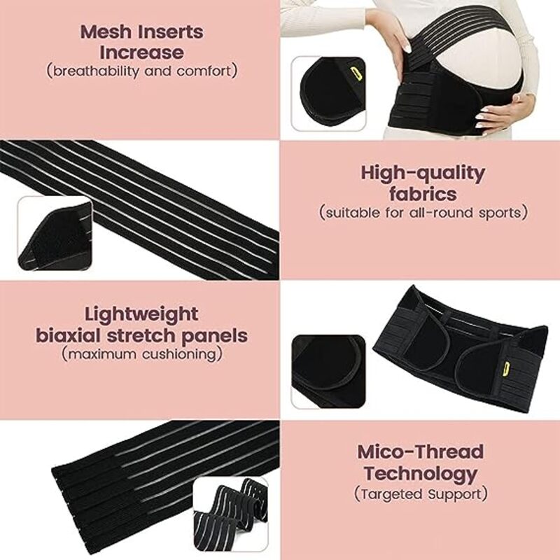 MARGOUN For Postpartum Belly Band 3 in 1 Recovery Belt for Post Pregnancy Post C-Section Support Shapewear After Giving Birth Women Stomach Waist Pelvis Belt-Black X-Large