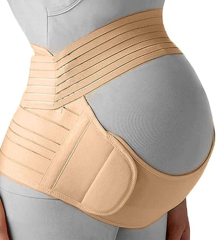 MARGOUN For Postpartum Belly Band 3 in 1 Recovery Belt for Post Pregnancy Post C-Section Support Shapewear After Giving Birth Women Stomach Waist Pelvis Belt-Sand pink Medium