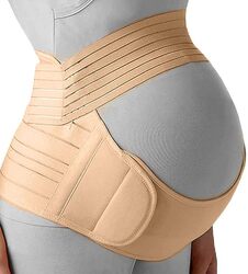 MARGOUN For Postpartum Belly Band 3 in 1 Recovery Belt for Post Pregnancy Post C-Section Support Shapewear After Giving Birth Women Stomach Waist Pelvis Belt-Sand pink Medium