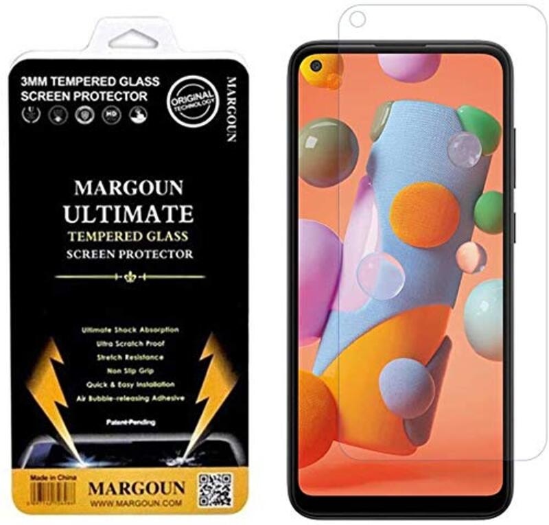 Margoun Samsung Galaxy M11 Mobile Phone Premium Tempered Glass Screen Protector, Clear