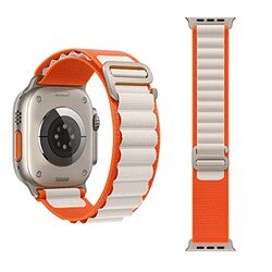 Margoun Alpine Loop Band for Apple Watch 49mm/45mm/44mm/42mm, Orange/White