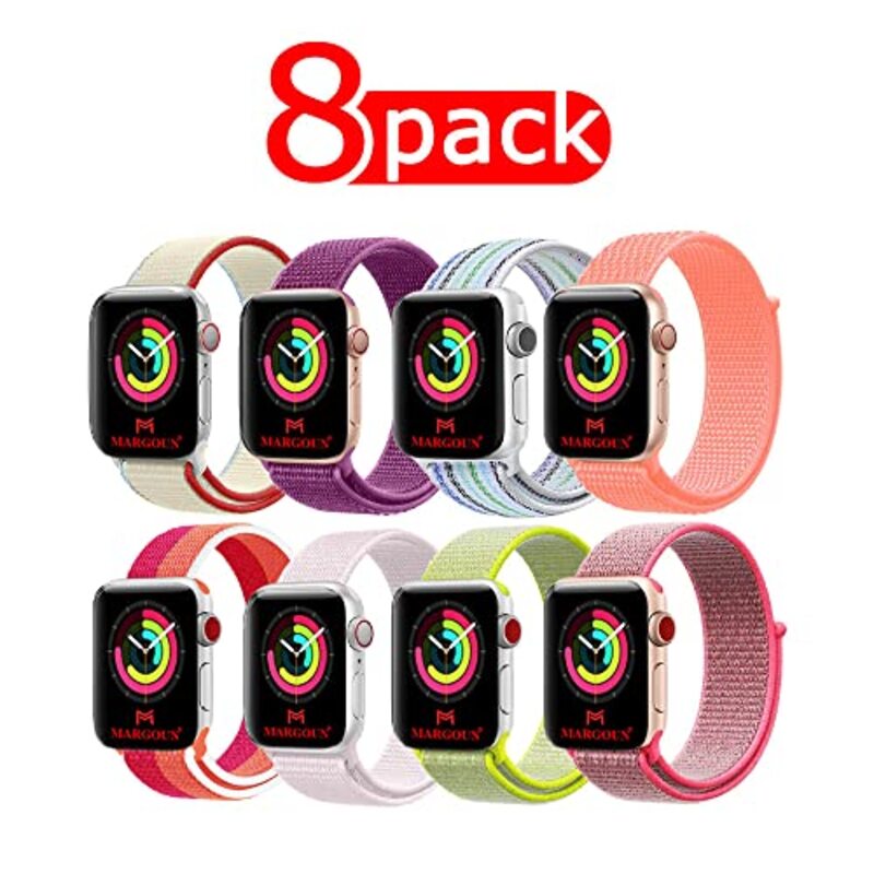Margoun Sport Band for Apple Watch 49mm/45mm/44mm/42mm, 8 Piece, Multicolour