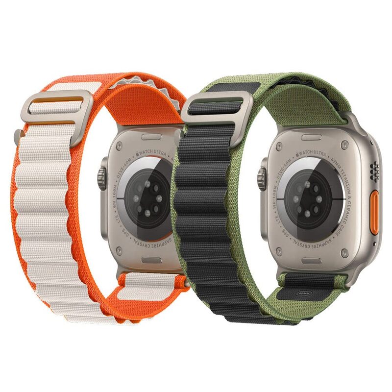 Margoun Alpine Loop Band for Apple Watch 42mm/44mm/45mm/49mm, Orange/Green