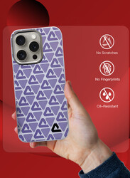 MARGOUN for iPhone 15 Pro 2 Pack Case and Screen Protector Leather Back Cover Triangle Pattern Shockproof Protective Phone Case Purple