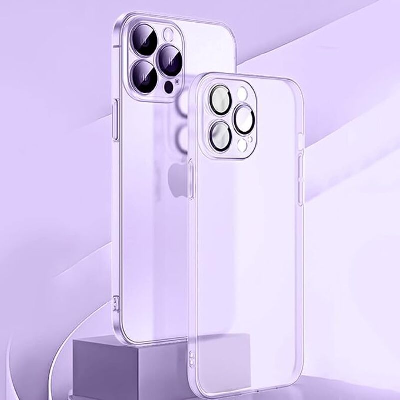 MARGOUN For iPhone 14 Pro Case Frosted Translucent Ultra Slim Cover Anti-Slip Camera Lens Protection (14 pro purple)