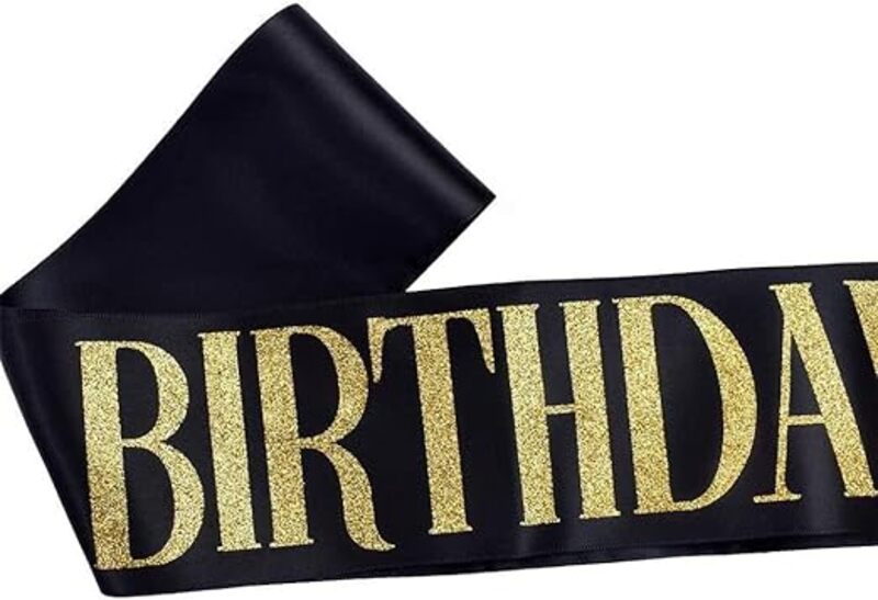 MARGOUN Birthday Headbands Birthday Satin Sash and Tiara Birthday Crown for Girls Women Birthday Party Supplies - A09