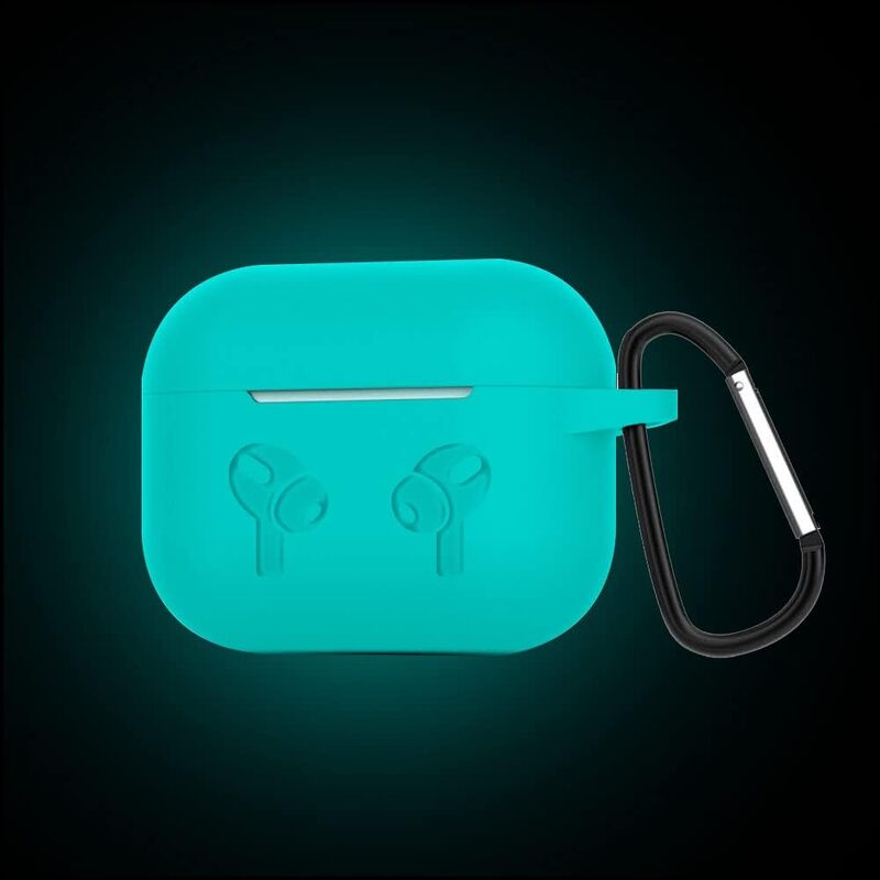 MARGOUN for Airpods 3 Case Cover Silicone with Clip, Airpods 3 Case 2021 3rd Generation (aqua)