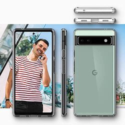 Margoun Google Pixel 6A TPU Shock-Absorption Flexible Bumper Mobile Phone Case Cover, Clear
