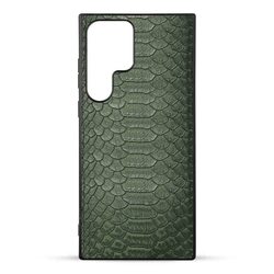 Margoun Samsung Galaxy S23 Ultra Faux Leather Mobile Phone Back Case Cover, Green