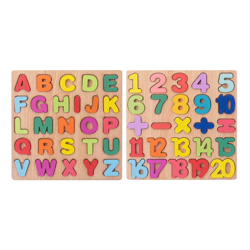 MARGOUN Wooden Puzzles for Toddlers Wooden Alphabet Number Puzzles Toddler Learning Puzzle Toys for Kids 2 in 1 Puzzle for Toddlers Age 3+