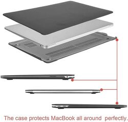 MARGOUN Compatible with New MacBook Air 13 inch Case 2022 2021 2020 M1 A2337 A2179 A1932 Plastic Hard Shell Case (Black, 13" A1932)