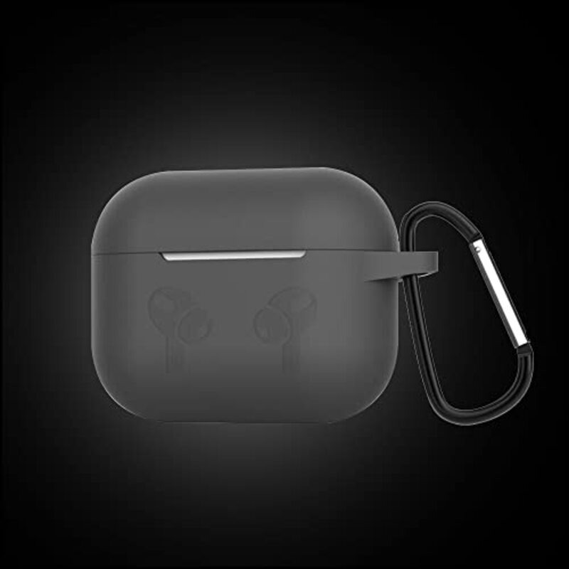 Margoun Silicone Case Cover with Clip for Airpods 3 Case 2021 3rd Generation, Grey