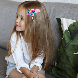 MARGOUN 5 Packs For Hair Clips Lollipop Colourful Flatback Polymer Hair Clips