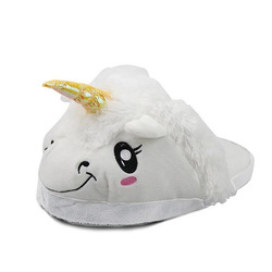 MARGOUN Plush Unicorn Funny Kid Indoor Shoe Slippers - White