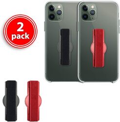 MARGOUN 2 Pcs Magnetic Finger Grip Holder For iPhone 12 Pro Max with the capacity of installing on the Car Holder, Universal Finger Grip Phone Holder (black/red)