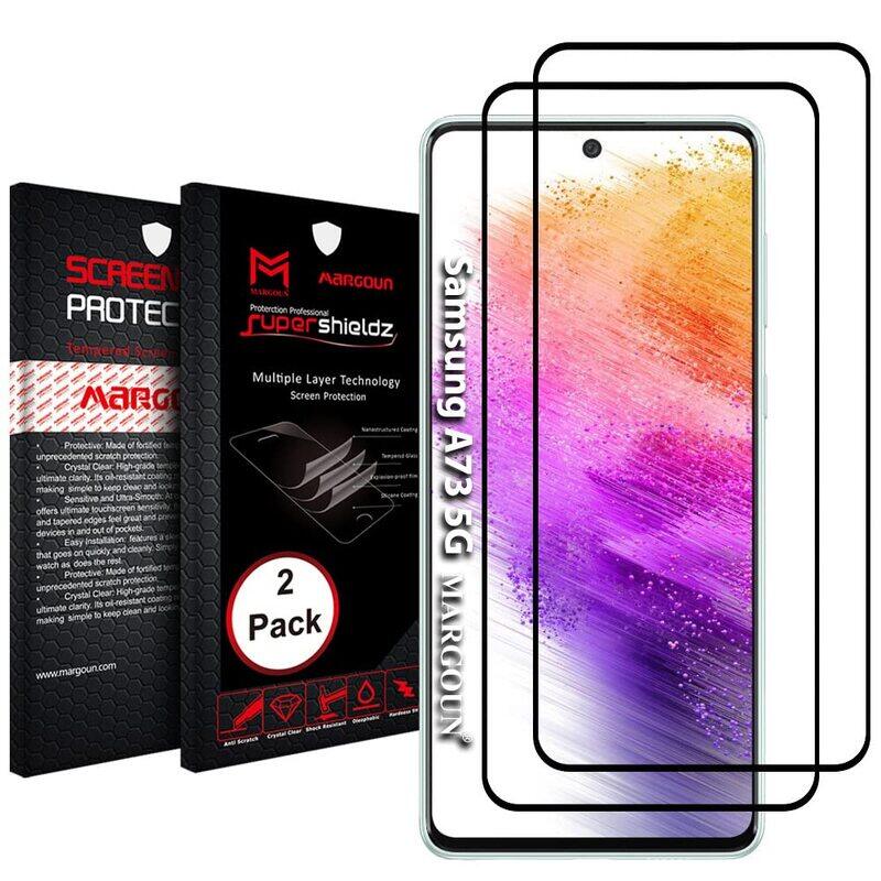 

Margoun Samsung Galaxy A73 5G Screen Protector (6.7 inch) Premium Mobile Phone Tempered Glass Screen Protector, 2 Pieces, Black