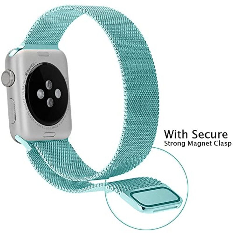 Margoun Stainless Steel Magnetic Band for Apple Watch 41mm/40mm/38mm, 3 Piece, Beige/Purple/Teal