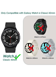 CATANES for Samsung Galaxy Watch 6 Classic 43mm Screen Protector Tempered Glass Anti-Scratch 9H Ultra-thin Screen Protector Protective Film Cover Accessories