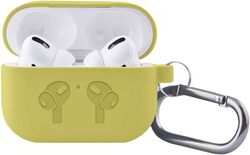 MARGOUN for Airpods Pro Case Protective Silicone Cover with Clip (yellow)