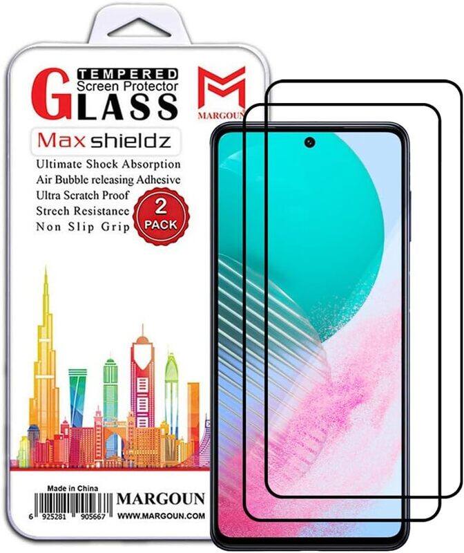 

MARGOUN 2 Pack For Samsung Galaxy M54 5G Screen Protector Side Black Tempered Glass 9H Hardness Anti Finger-Print