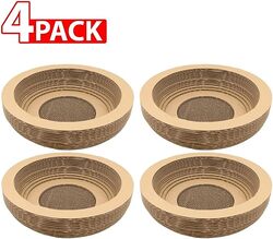 MARGOUN 4 Pack For Cat Scratcher Lounge Cardboard Scratch Pad, Large Cat Scratcher Bowl For Grinding Claws Body Massage Rest Scratch (4 Pack)