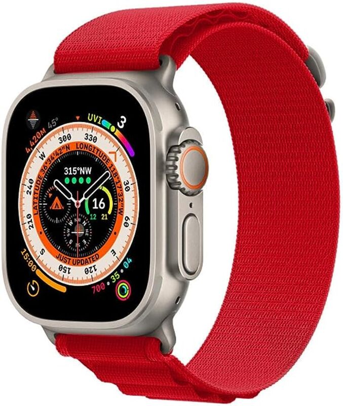 MARGOUN For Apple Watch Band 49mm 45mm 44mm 42mm Alpine Nylon Woven Sport Strap With Microfiber Cleaning Cloth Compatible For iWatch Series 8/7/SE/6/5/4/3/2/1 - B03