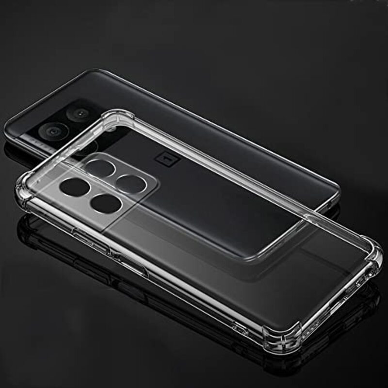 Margoun OnePlus 10 Pro 6.7 inch Air Cushion Soft Silicone Shockproof Ultra Bumper Mobile Phone Case Cover, Clear