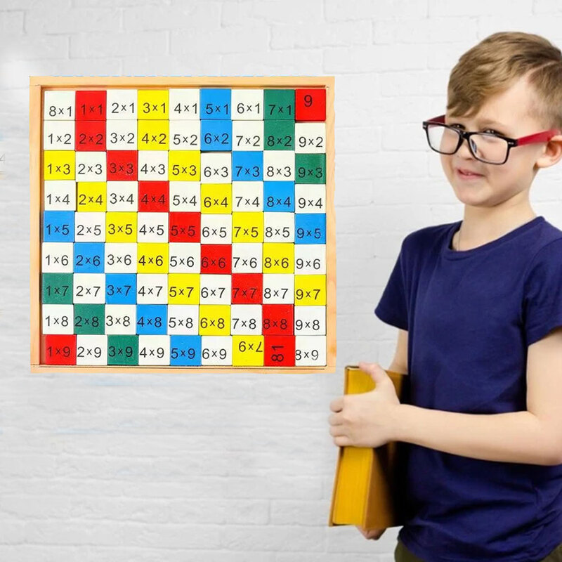 لوح خشبي للطاولة لعبة الرياضيات الخشبية ألعاب تعليمية ألعاب الضرب كأدوات تعلم الرياضيات جداول الأوقات لعبة الرياضيات لعمر 3 4 5 6 سنوات