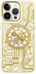 JOWAY for iPhone 14 Pro Chronograph Case Magsafe Ultra Slim Shockproof Transparent Cover - Yellow