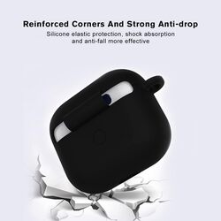 MARGOUN for Airpods 3 Case Cover Silicone with Clip, Airpods 3 Case 2021 3rd Generation (black)