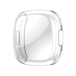 Margoun Soft TPU Bumper Screen Protector for Fitbit Versa 4 Case/Fitbit Sense 2, Clear