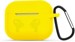 MARGOUN for Airpods 3 Case Cover Silicone with Clip, Airpods 3 Case 2021 3rd Generation (yellow)