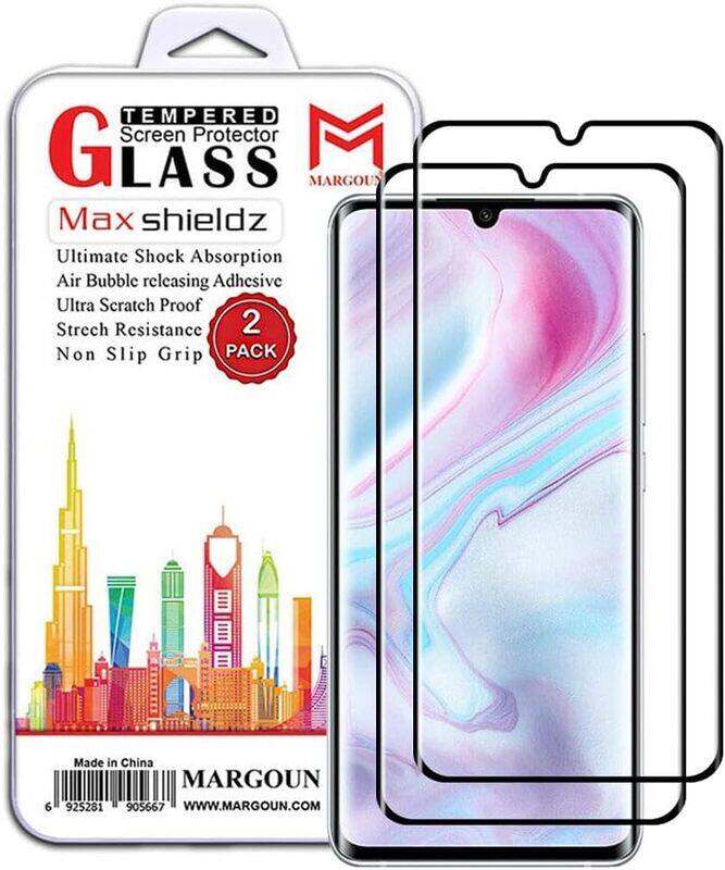 

MARGOUN 2 Pack for Xiaomi Mi Note 10 Lite Screen Protector Side Black Tempered Glass 9H Hardness Anti Finger-Print