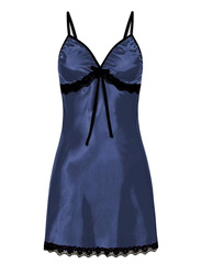 MARGOUN Women Medium Size Silk Nightwear Slip Dress Pajamas Robe Sleepdress Nightdress Deep V Neck Solid Color Satin Silk Lace Comfortable Blue