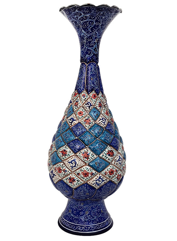 MARGOUN Minakari vase,Persian Art, Handmade Vase, Office Decor Vase, Vase for Flowers, Home Gift, outdoor patio Decor /A