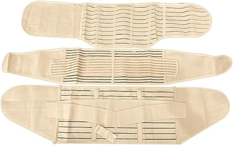 MARGOUN For Postpartum Belly Band 3 in 1 Recovery Belt for Post Pregnancy Post C-Section Support Shapewear After Giving Birth Women Stomach Waist Pelvis Belt-Beige Medium