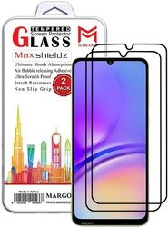 MARGOUN 2 Pack for Samsung Galaxy A05 Screen Protector Side Black Tempered Glass 9H Hardness Anti Finger-Print (Samsung A05)