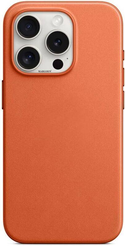 

MARGOUN For iPhone 15 Pro Max Finewoven Case Compatible with MagSafe Shockproof Protective Slim Cover (Orange)