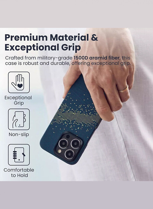 PITAKA iPhone 15 Pro Max MagEZ case Aramid Fiber MagSafe Slim Light Case Less Touch Feeling StarPeak MagEZ Case/ Milk Way Galaxy