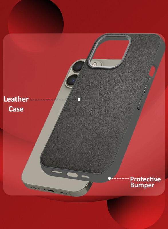 MARGOUN for iPhone 15 Pro Max 3 Pack Case Cover and 2 Screen Protectors Leather Case with Lens Frame Shockproof Full Body Protective Cover Crimson