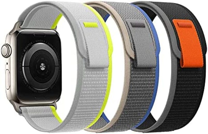 Margoun Trail Loop Band for Apple Watch 49mm/45mm/44mm/42mm, 3 Piece, Dark Grey/Light Grey/Black