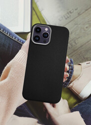 MARGOUN for iPhone 14 Pro Max Case Cover Leather Case with Lens Frame Shockproof Full Body Protective Cover Black